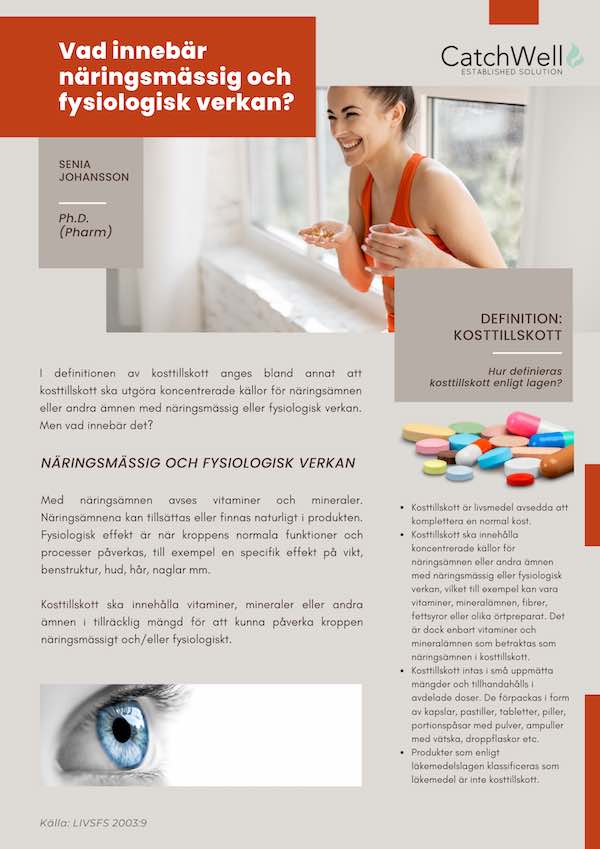 Faktablad - Vad innebär näringsmässig och fysiologisk verkan?